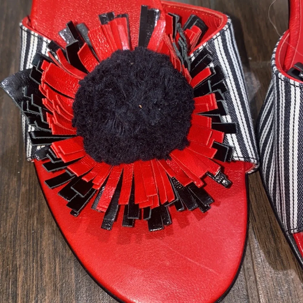 COPY - Isaac vintage slip on Pom Pom heels
